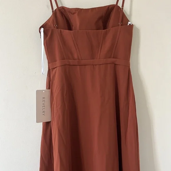 NEW Revelry Nova Chiffon Rust Formal Gown Dress Size 6 - Picture 9 of 11